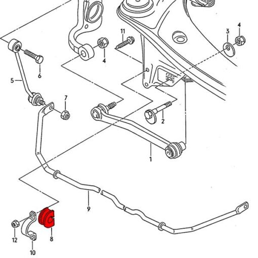 Verkline PU-Lager Stabilisator 12,5mm Hinterachse Audi B4 Limo / Avant - race – Bild 2