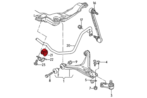 Verkline PU-Lager Stabilisator 26mm Vorderachse Audi B2/B3/B4 811411327B - race – Bild 2