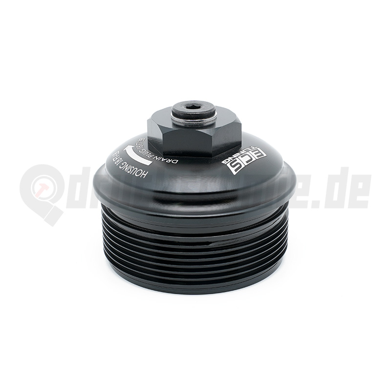 ECS Aluminium CNC Deckel Ölfiltergehäuse R32 / R36 VR6 24V - schwarz