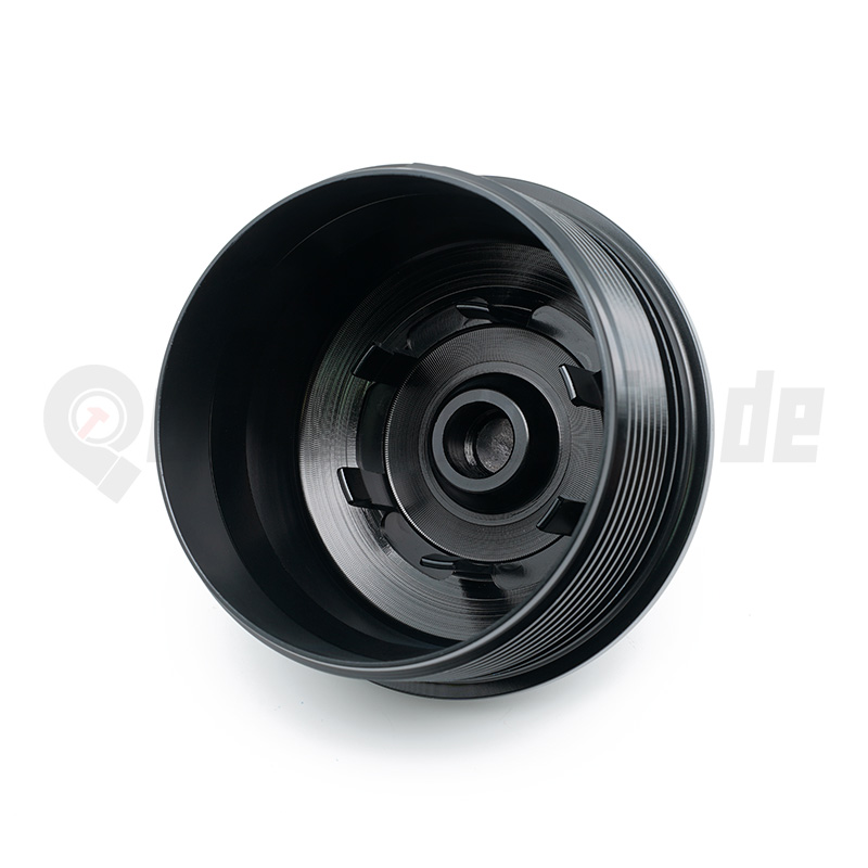 ECS Aluminium CNC Deckel Ölfiltergehäuse R32 / R36 VR6 24V - schwarz – Bild 2